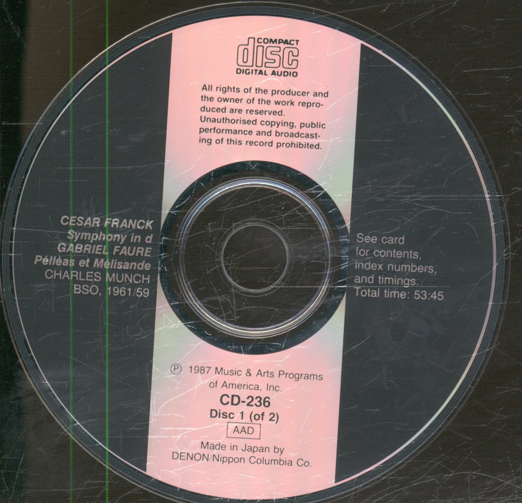 Charles Munch - Charles Munch Conducts Cesar Franck and Gabriel Faure - Double Cd