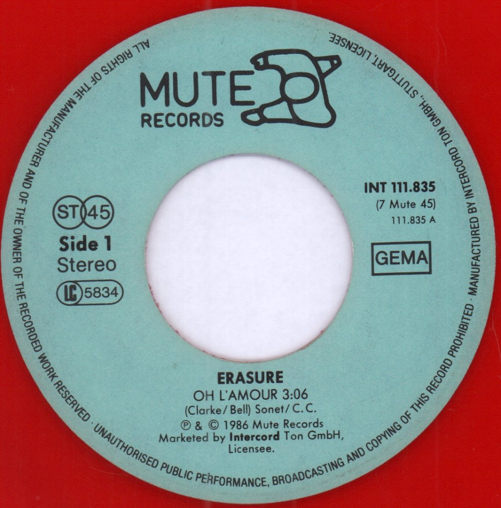 Erasure - Oh L'amour - 7 Inch