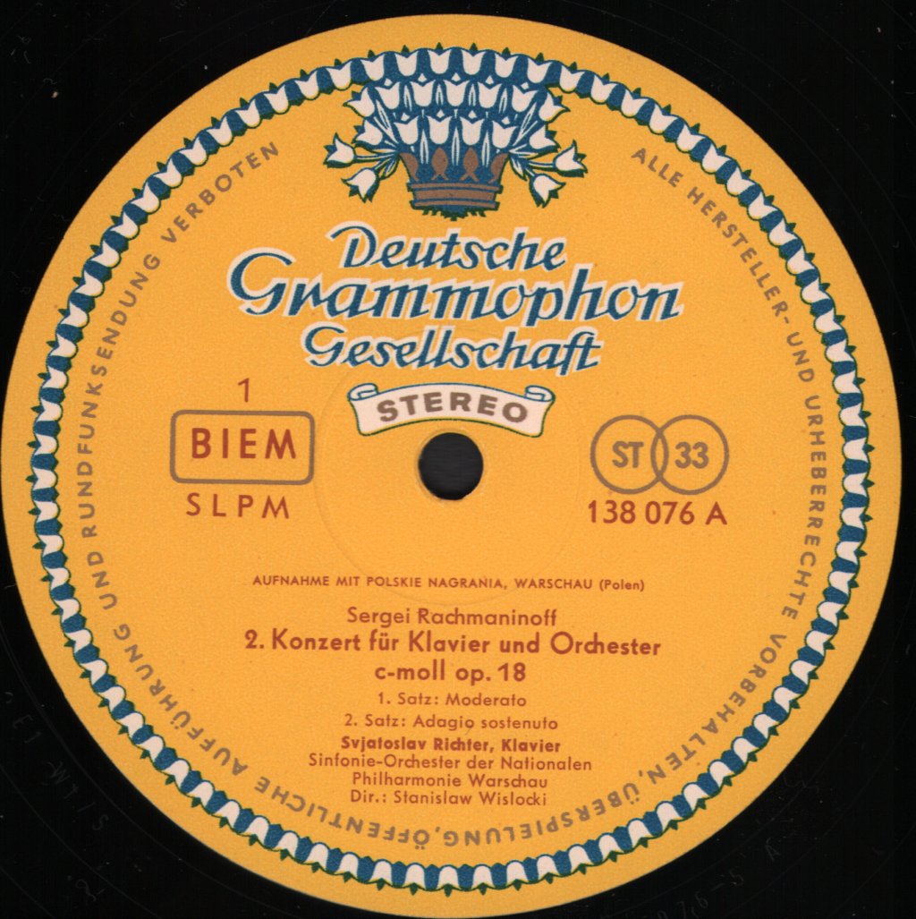 Svjatoslav Richter - Rachmaninoff - Klavierkonzert Nr.2 In C-Moll - Lp