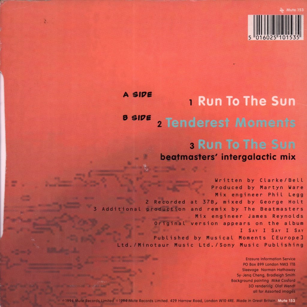 Erasure - Run To The Sun - 7 Inch