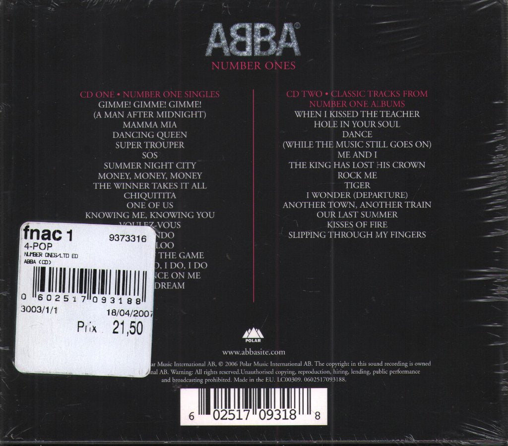 ABBA - Number Ones - Double Cd