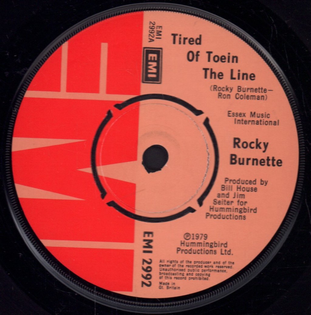 Rocky Burnette - Tired Of Toein The Line - 7 Inch