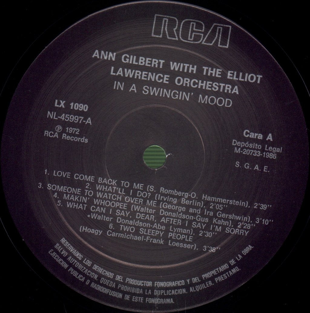 Ann Gilbert - In A Swingin' Mood - Lp
