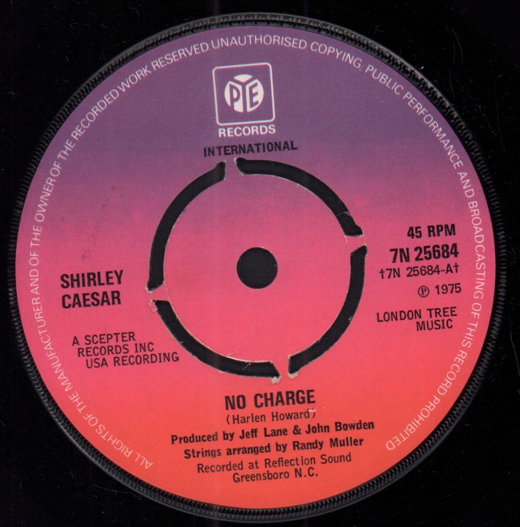 Shirley Caesar - No Charge - 7 Inch