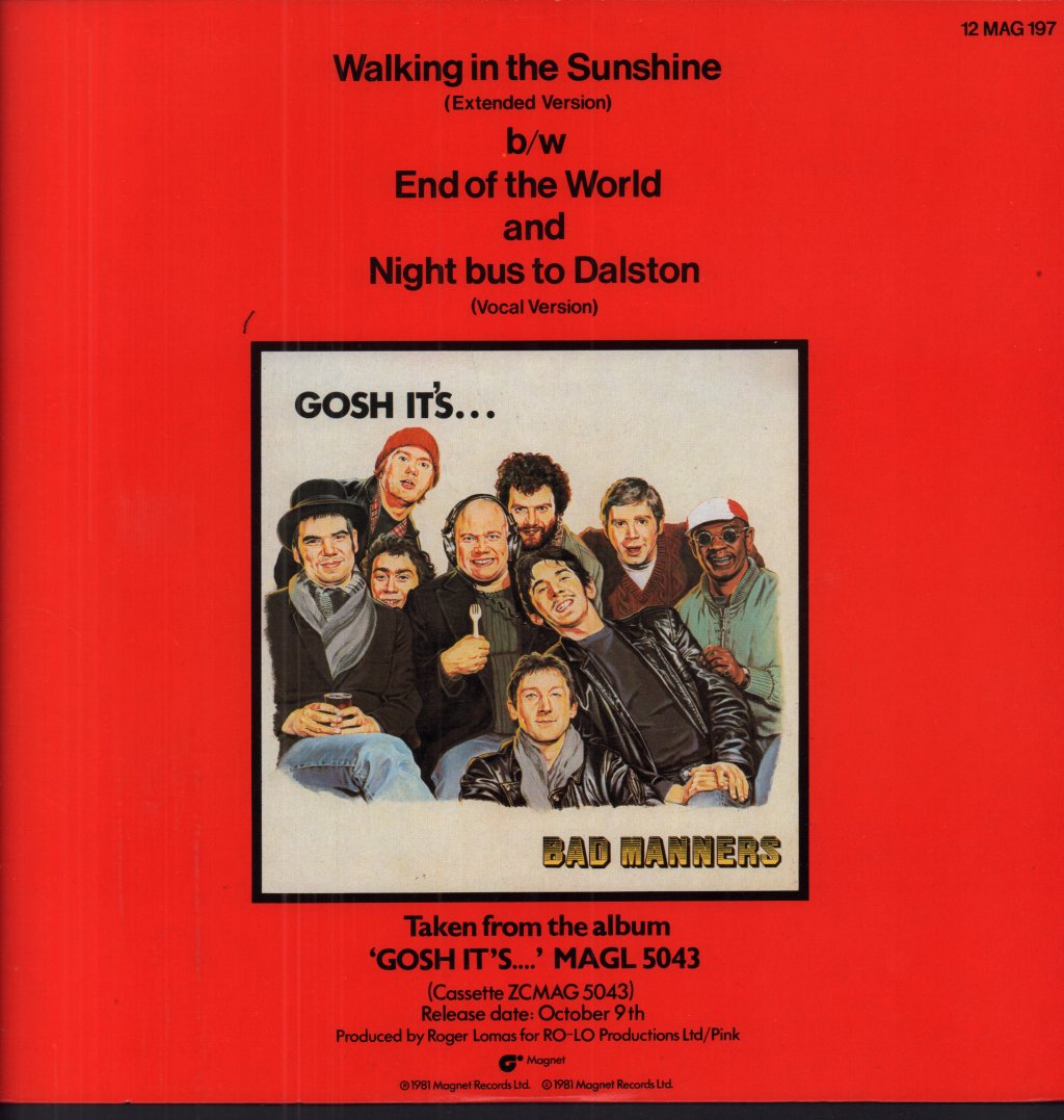 Bad Manners - Walking In The Sunshine - 12 Inch