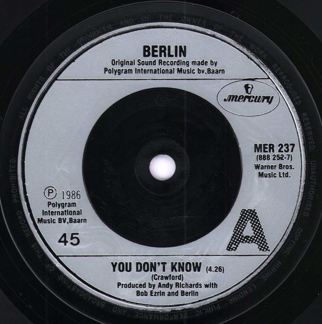 Berlin (Mid 80'S Group) - You Don't Know - 7 Inch