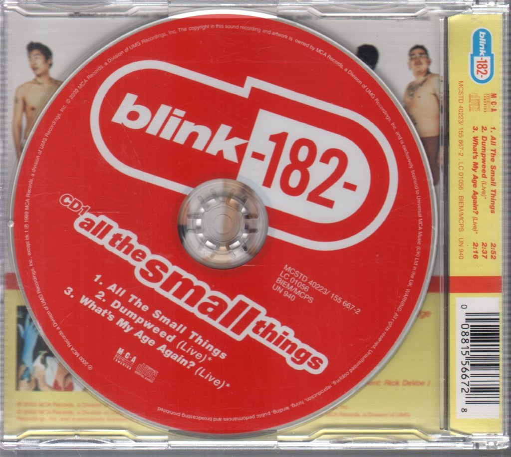 Blink 182 - All The Small Things - Cd
