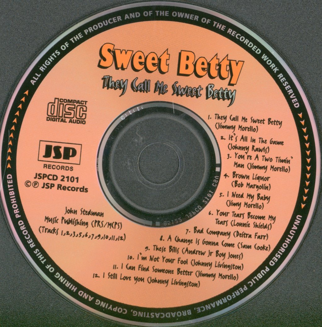 Sweet Betty - They Call Me Sweet Betty - Cd