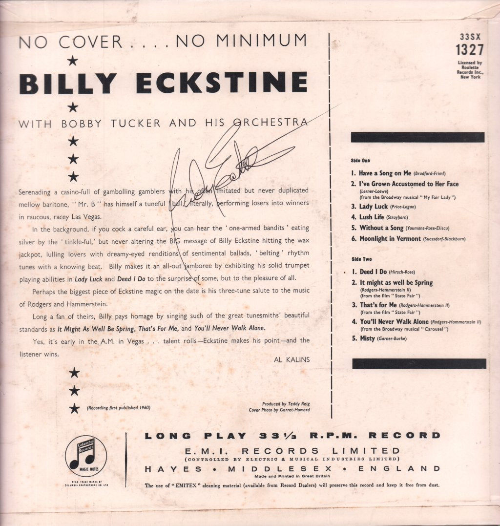 Billy Eckstine - No Cover No Minimum - Lp