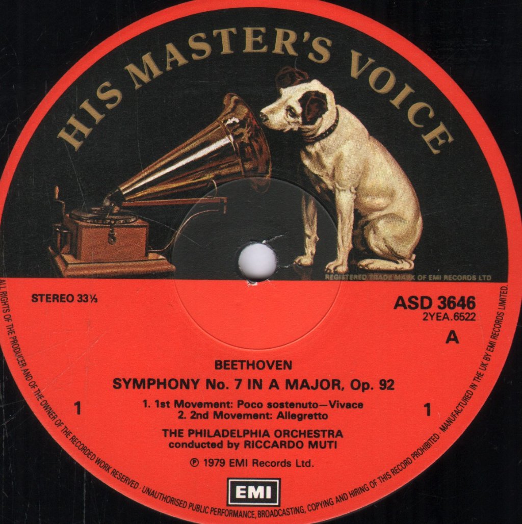 Riccardo Muti / Philadelphia Orchestra - Beethoven - Symphony No. 7 - Lp