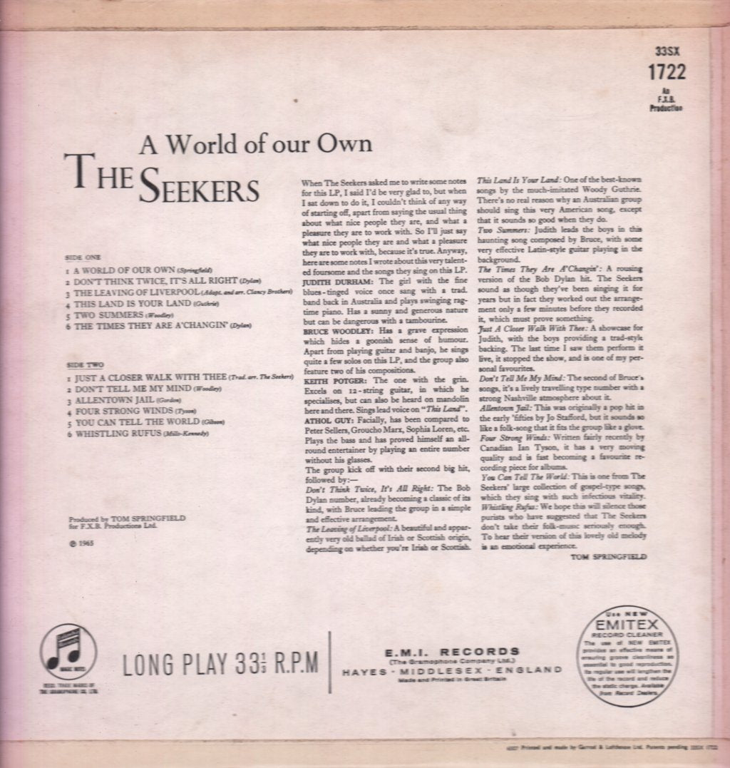 Seekers - A World Of Our Own - Lp