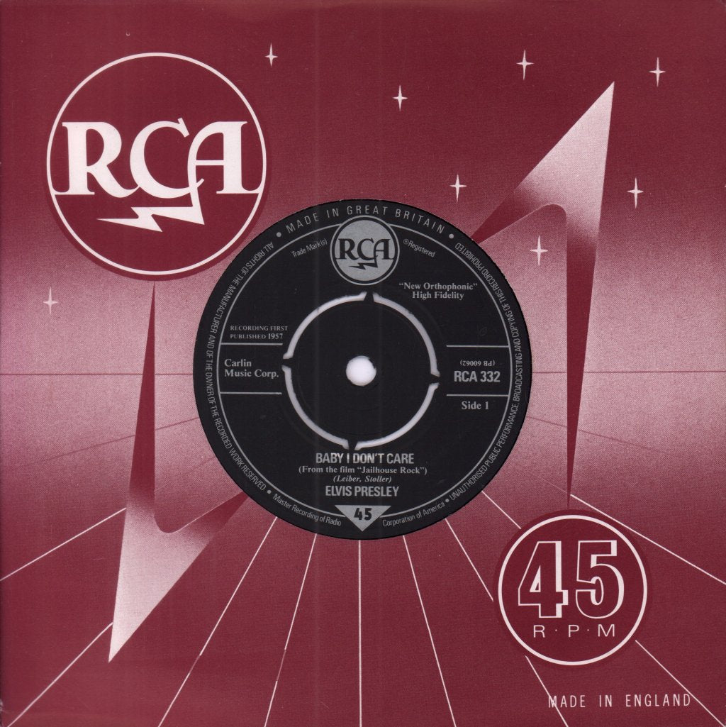 Elvis Presley - Baby I Don't Care - 7 Inch