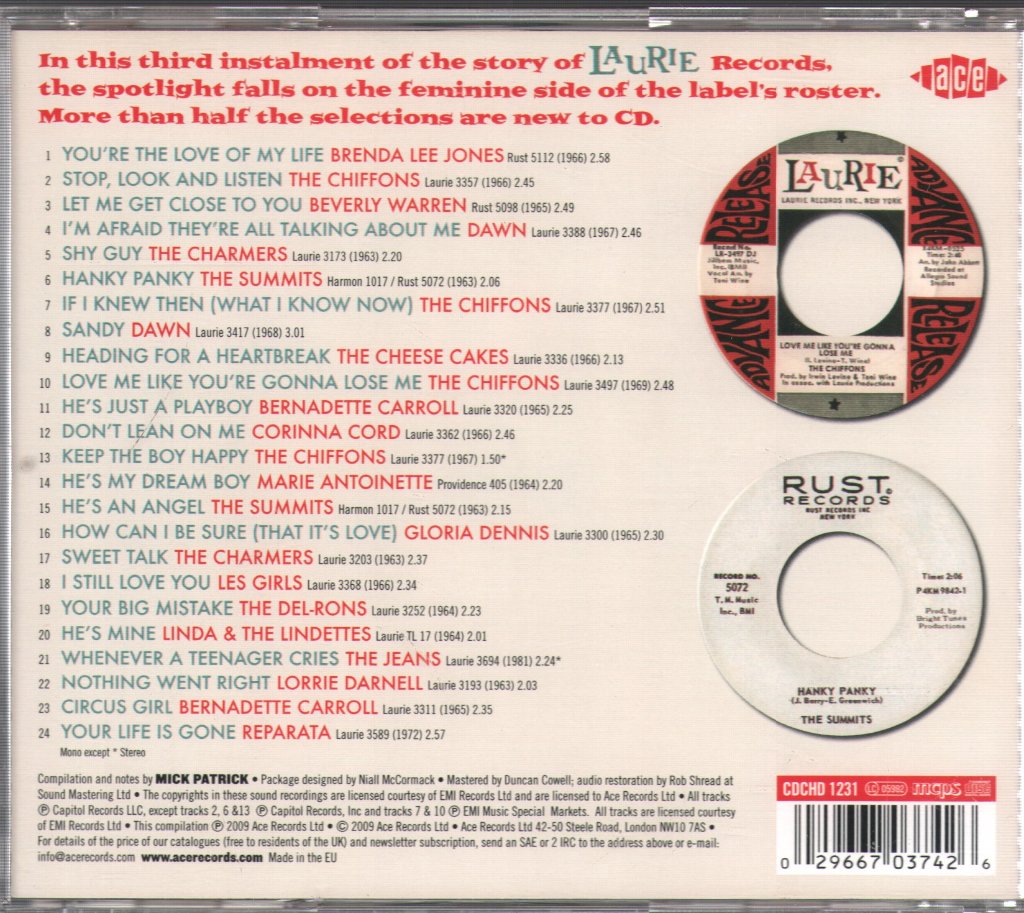 Various Artists - Laurie Records Story Volume Three (Girls & Girl Groups) - Cd