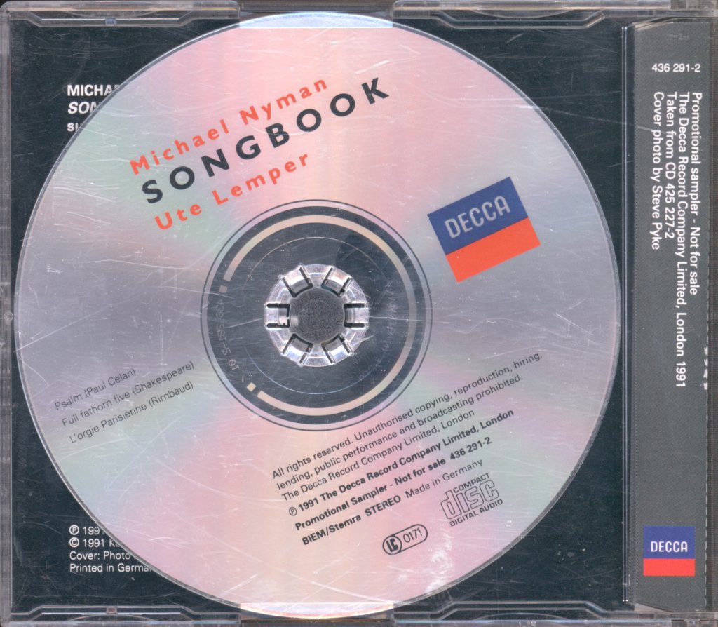 Michael Nyman And Ute Lemper - Songbook Sampler - Cd