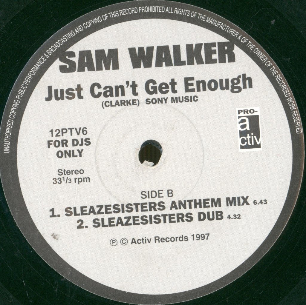 Sam Walker - Just Can't Get Enough - 12 Inch