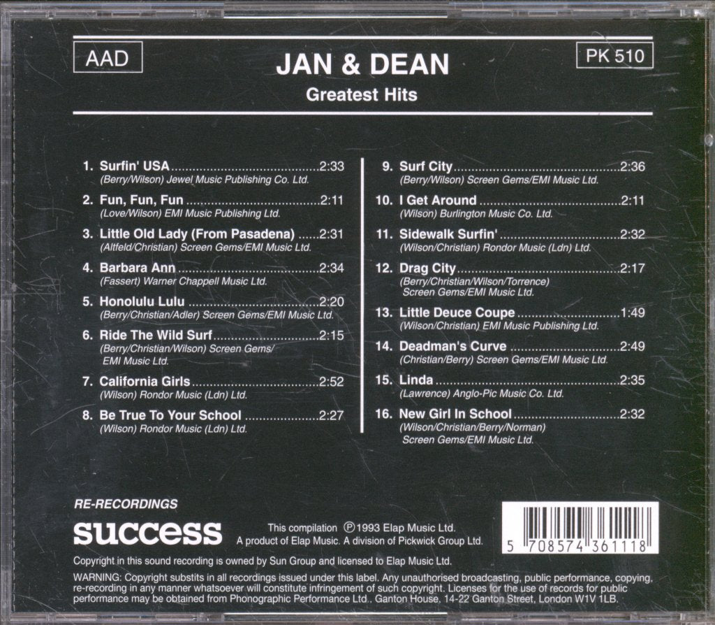 Jan And Dean - Greatest Hits - Cd