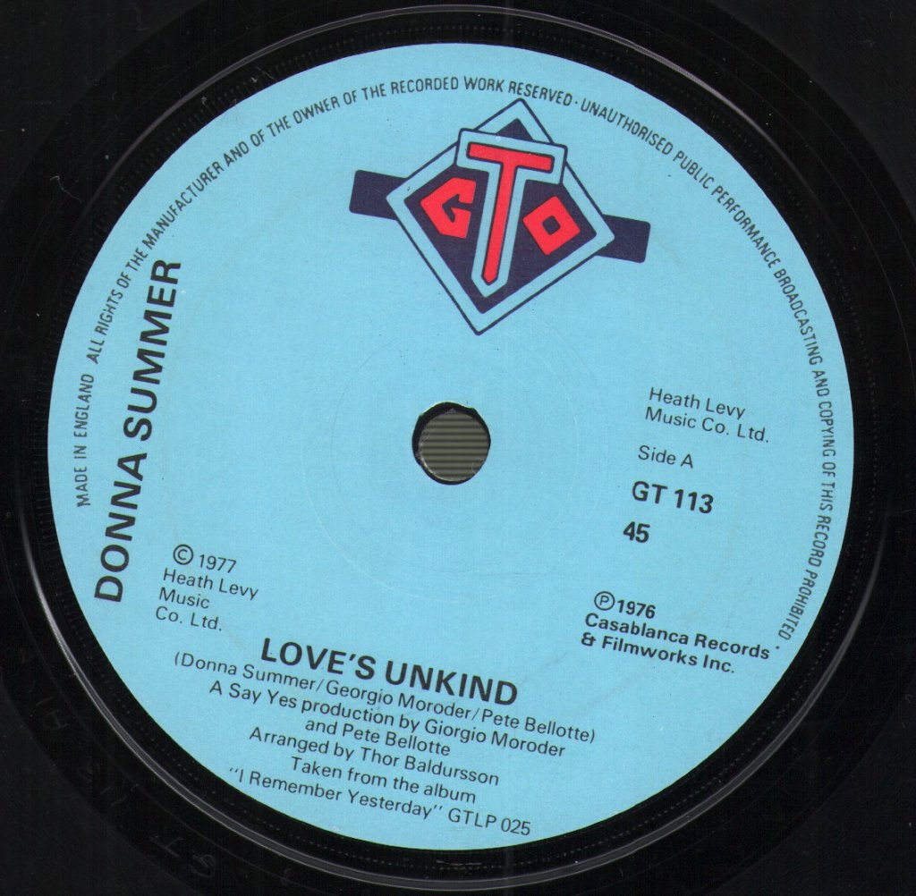 Donna Summer - Love's Unkind - 7 Inch