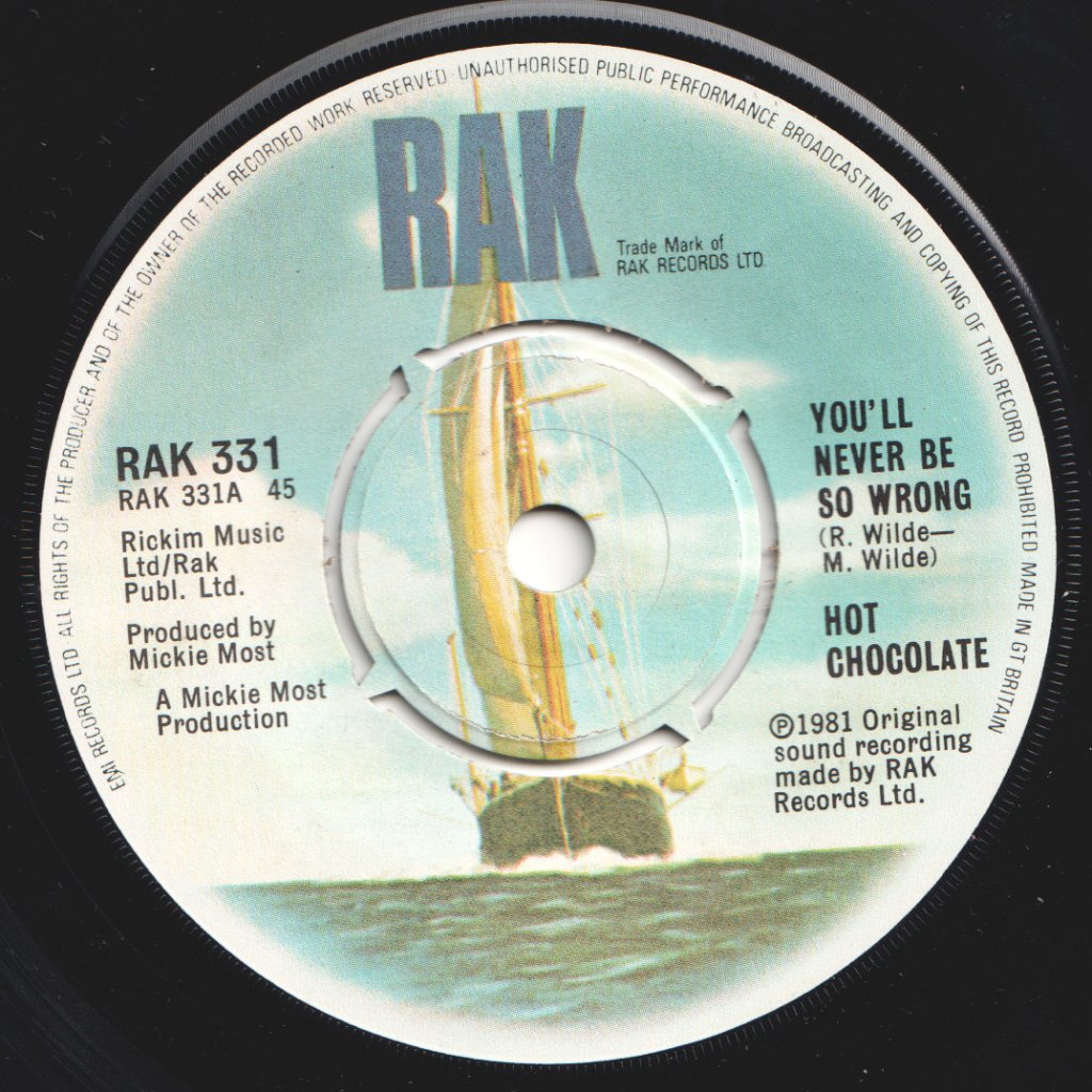 Hot Chocolate - You'll Never Be So Wrong - 7 Inch