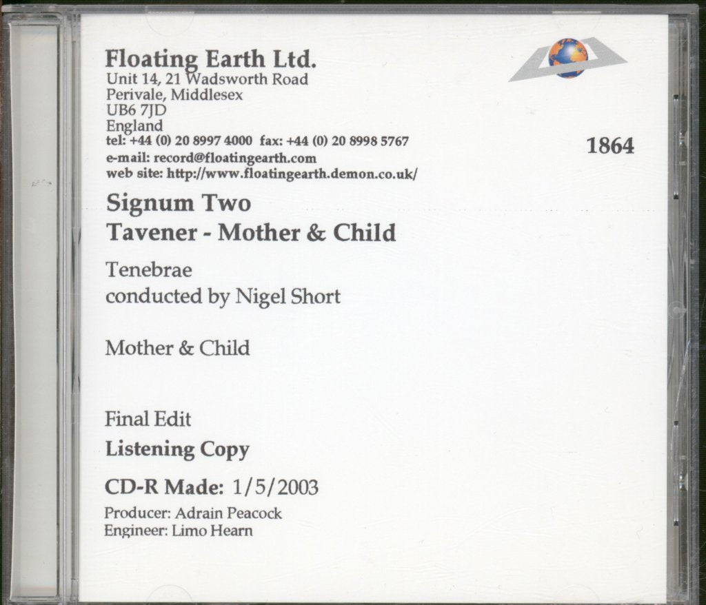 Tenebrae - Mother And Child - Cdr