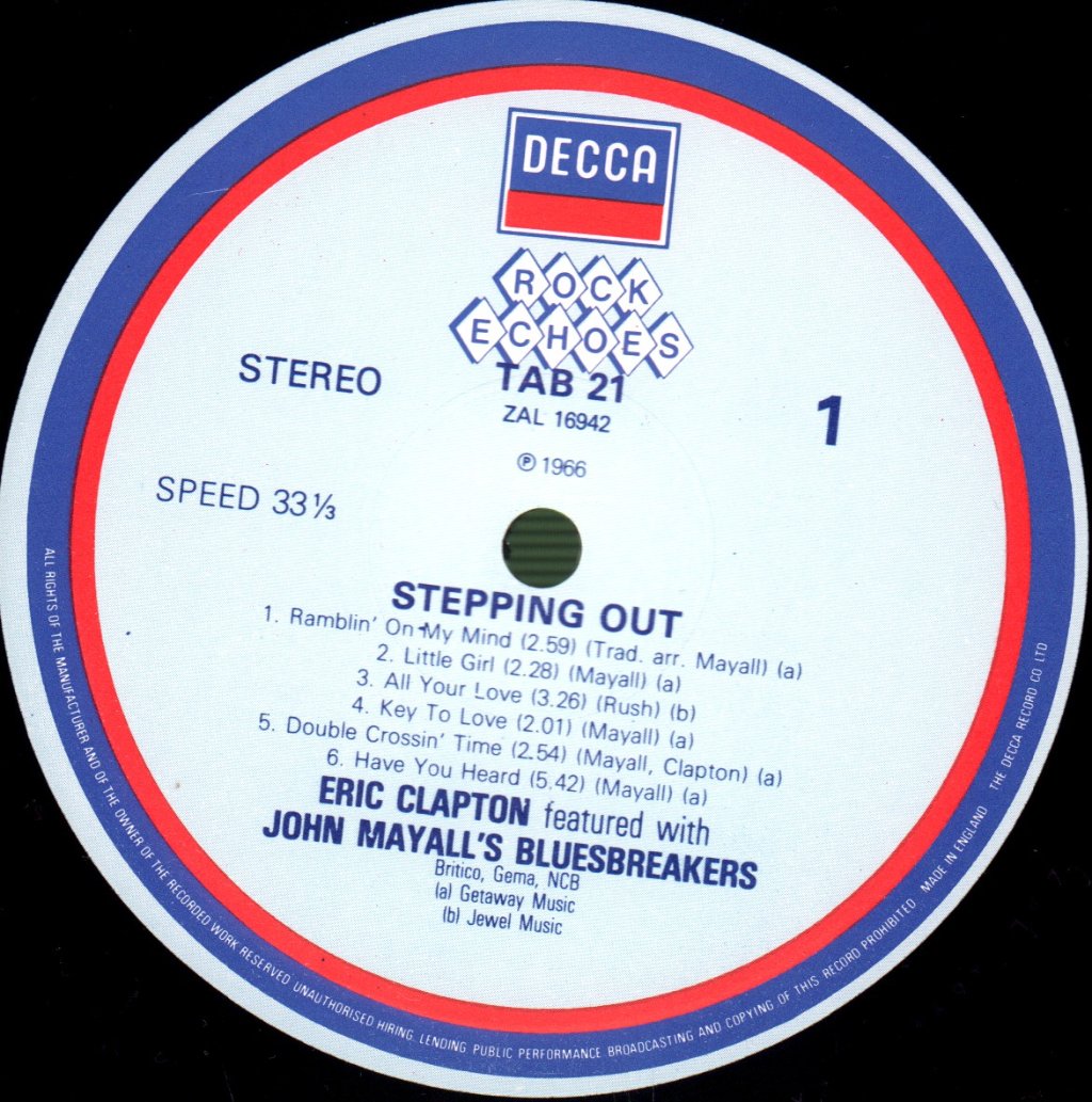 Eric Clapton Featured With John Mayall's Bluesbreakers - Steppin'n Out - Lp