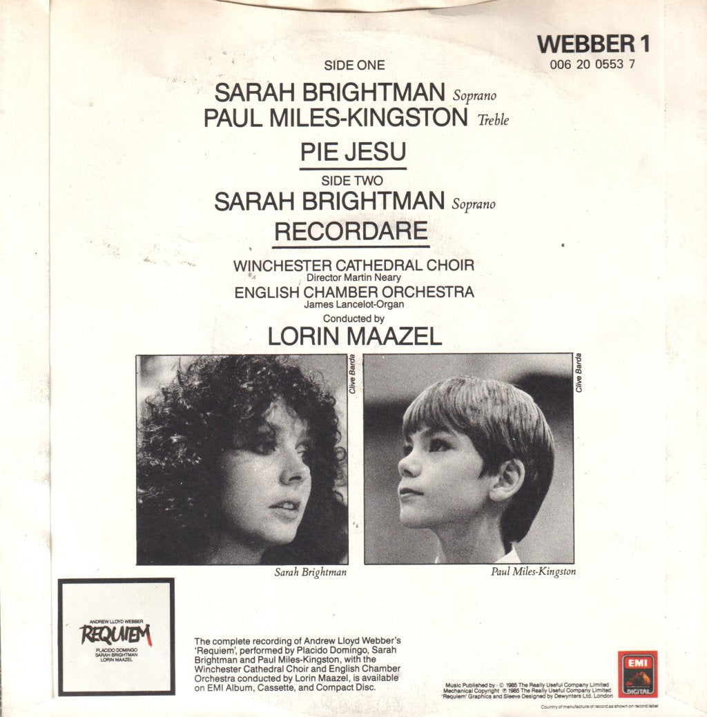 Sarah Brightman - Pie Jesu - 7 Inch