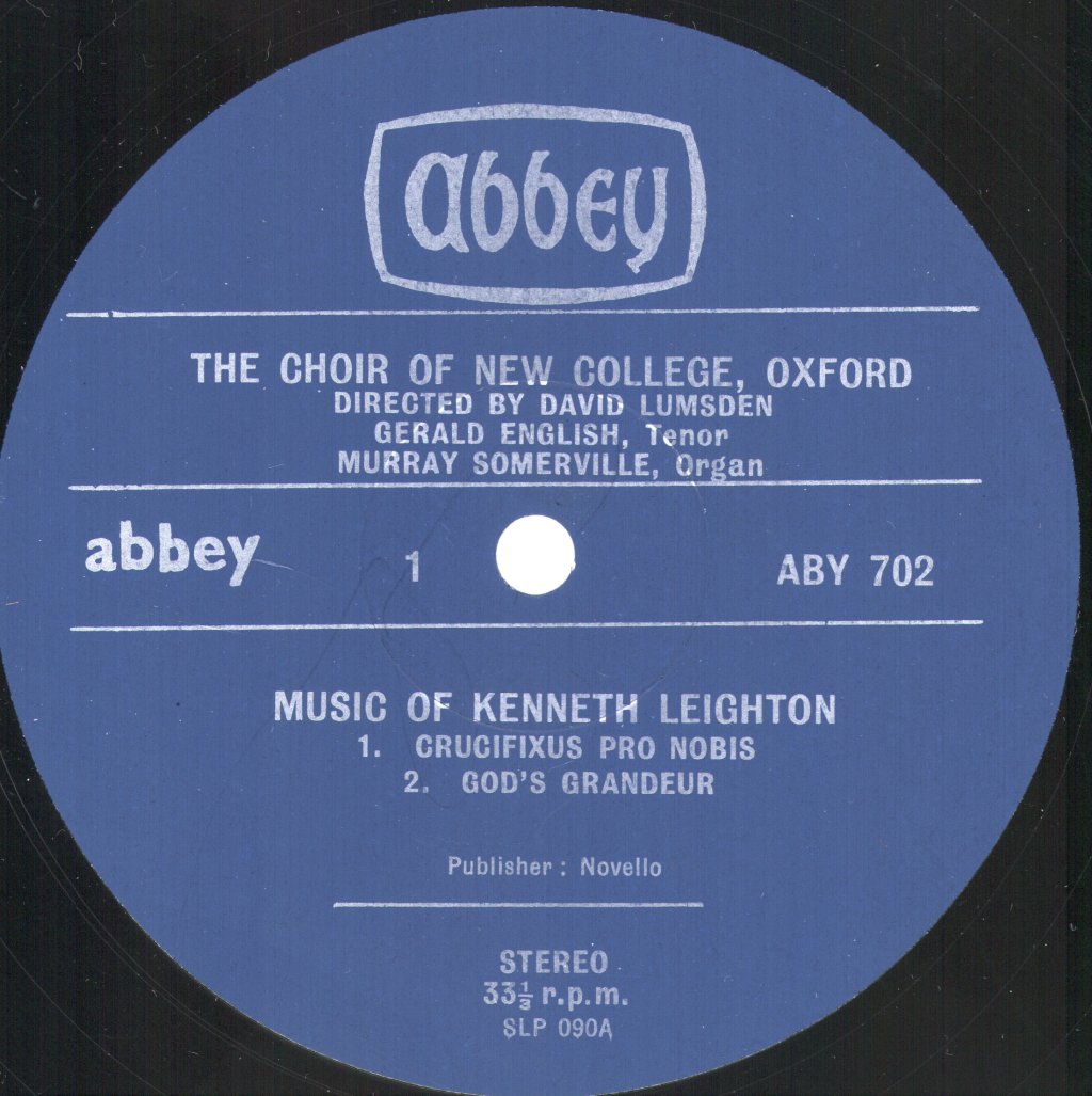 Choir Of New College, Oxford / David Lumsden - Music Of Kenneth Leighton - Lp