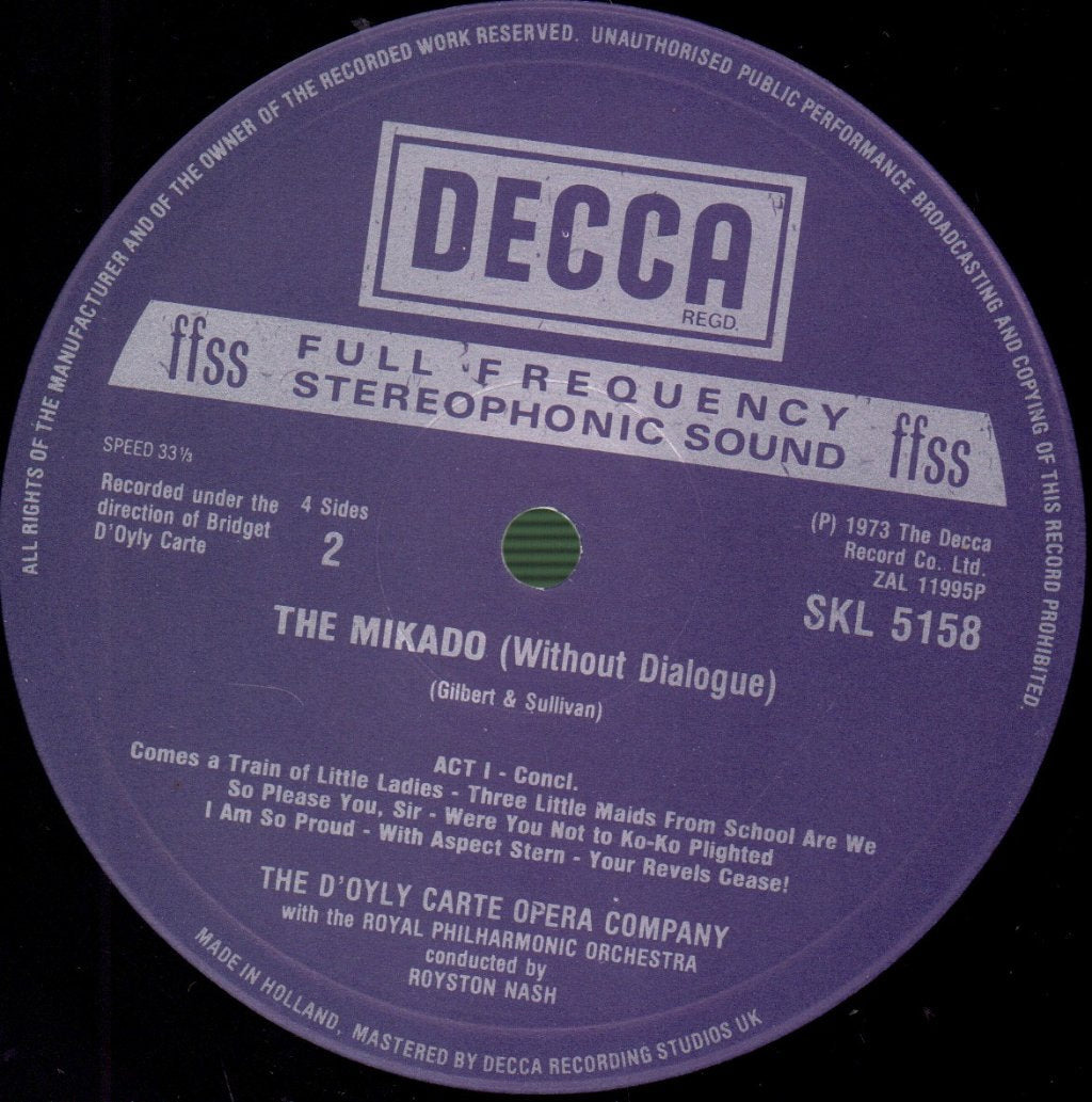 Gilbert And Sullivan - Mikado - Double Lp