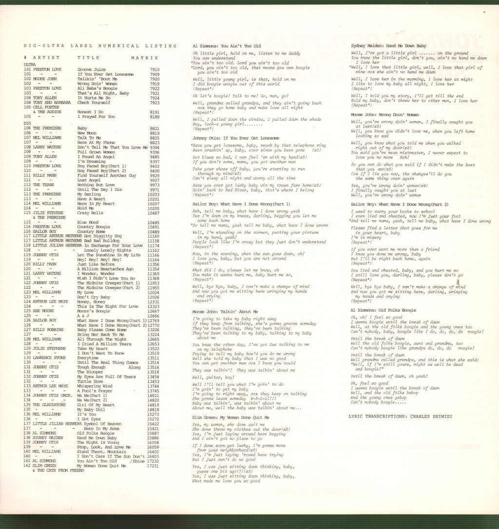 Various Artists - Johnny Otis Presents Some Old Folks Boogie - Lp