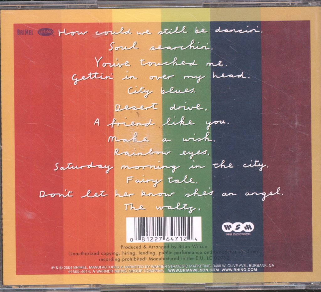 Brian Wilson - Gettin' In Over My Head - Cd