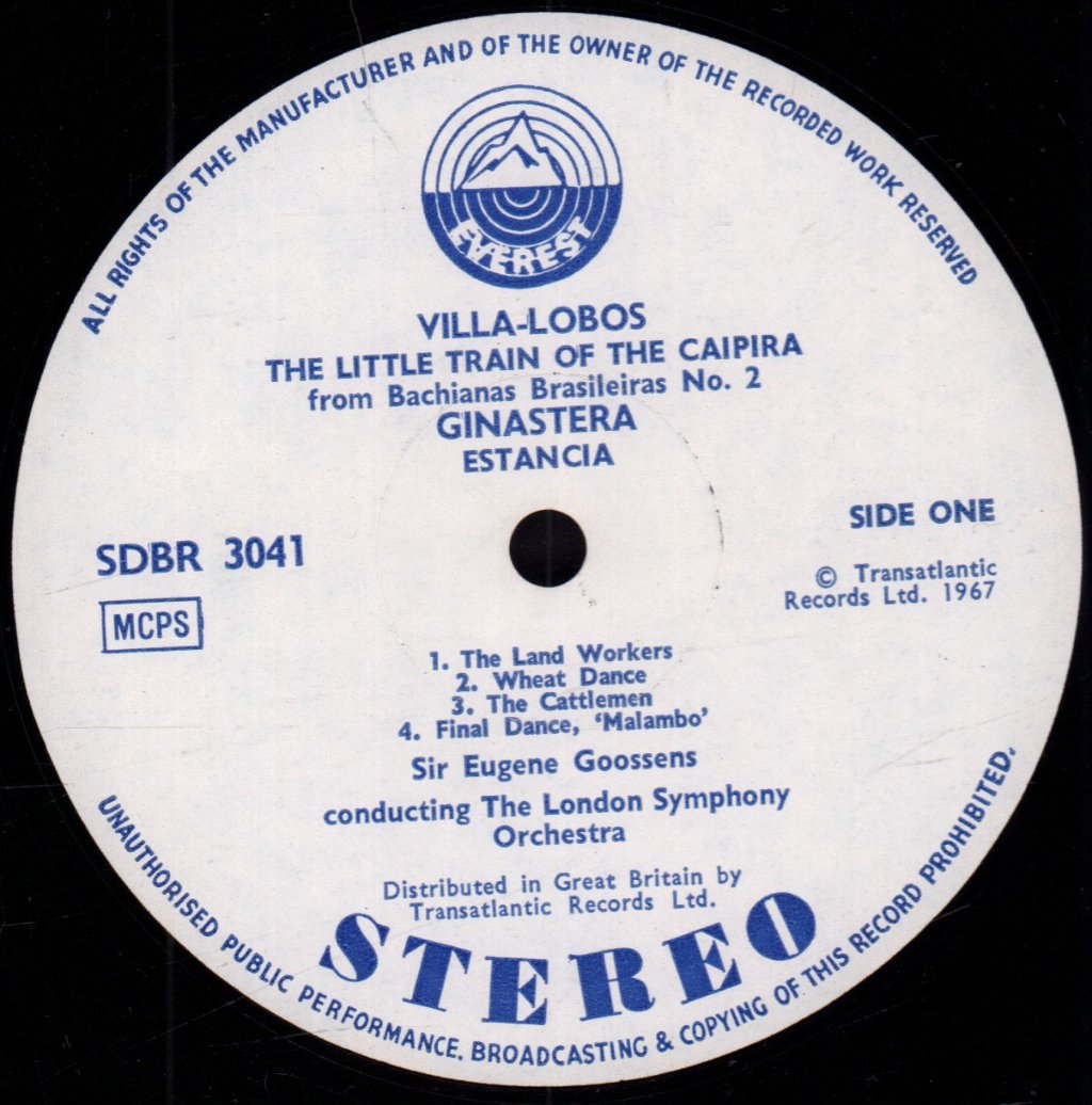 Heitor Villa-Lobos - ginastera Little Train Of The Caipira - Lp