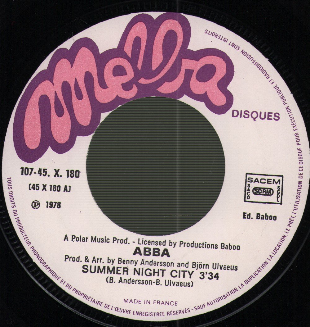 ABBA - Summer Night City - 7 Inch