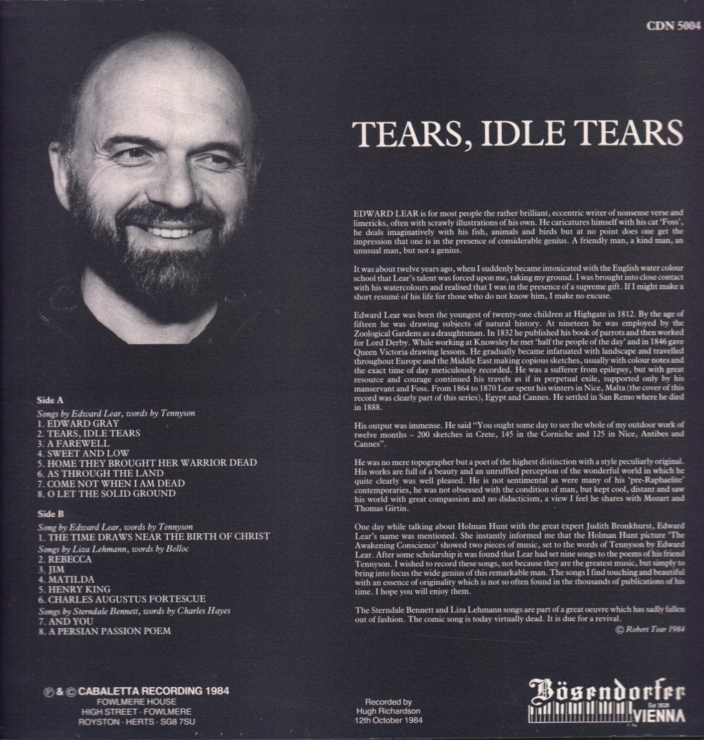 Robert Tear / Gareth Morrell - Tears, Idle Tears - Lp