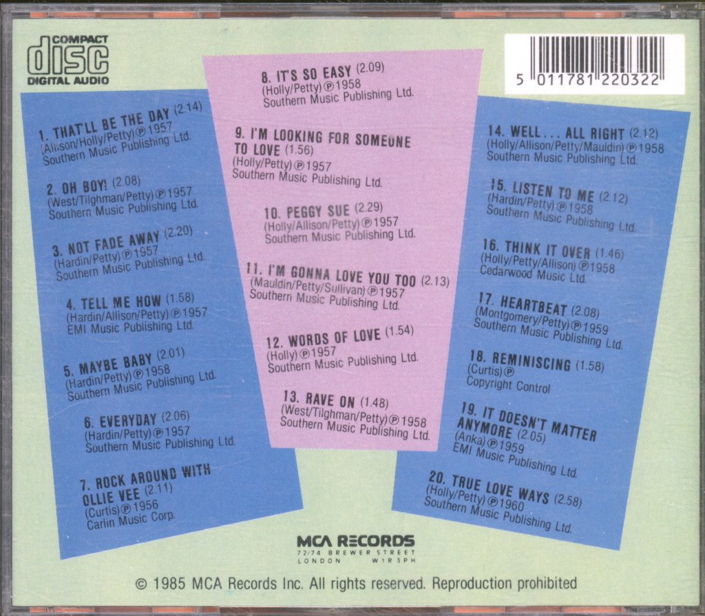 Buddy Holly - From The Original Master Tapes - Cd