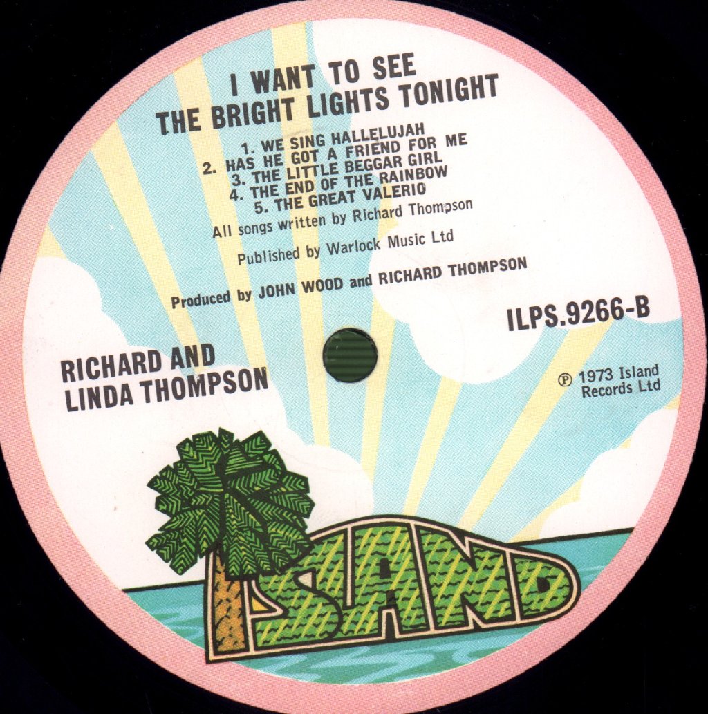 Richard And Linda Thompson - I Want To See The Bright Lights Tonight - Lp