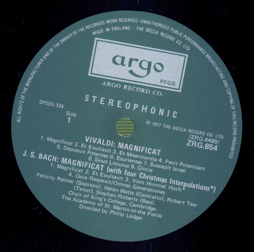 Bach And Vivaldi - Magnificat - Lp