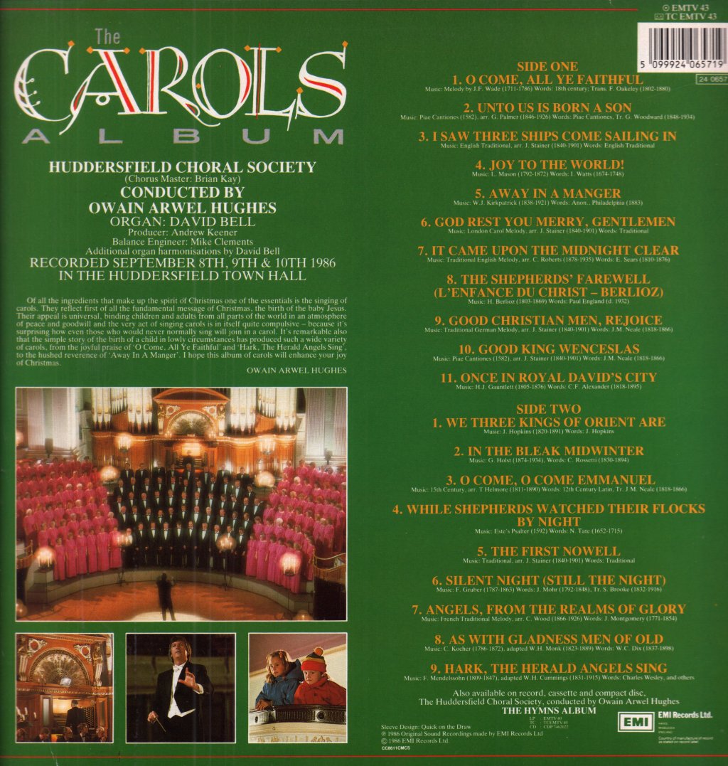 Huddersfield Choral Society - Carols Album - Lp