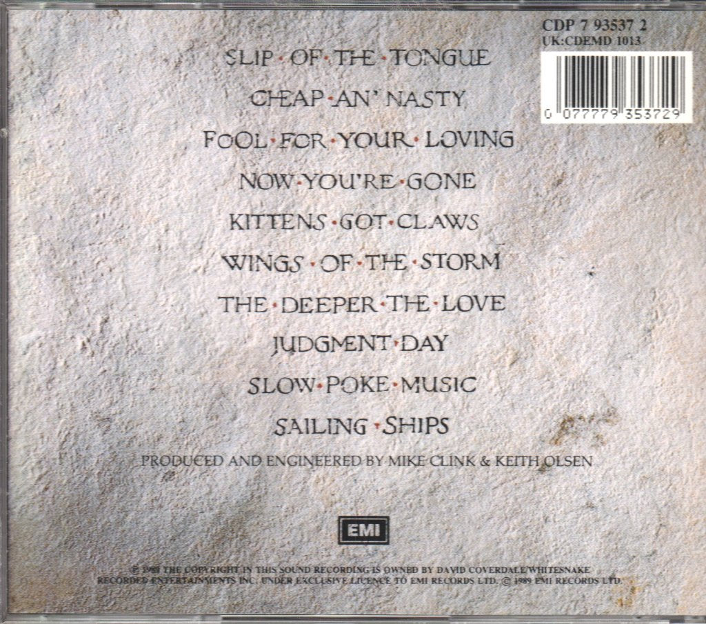Whitesnake - Slip Of The Tongue - Cd