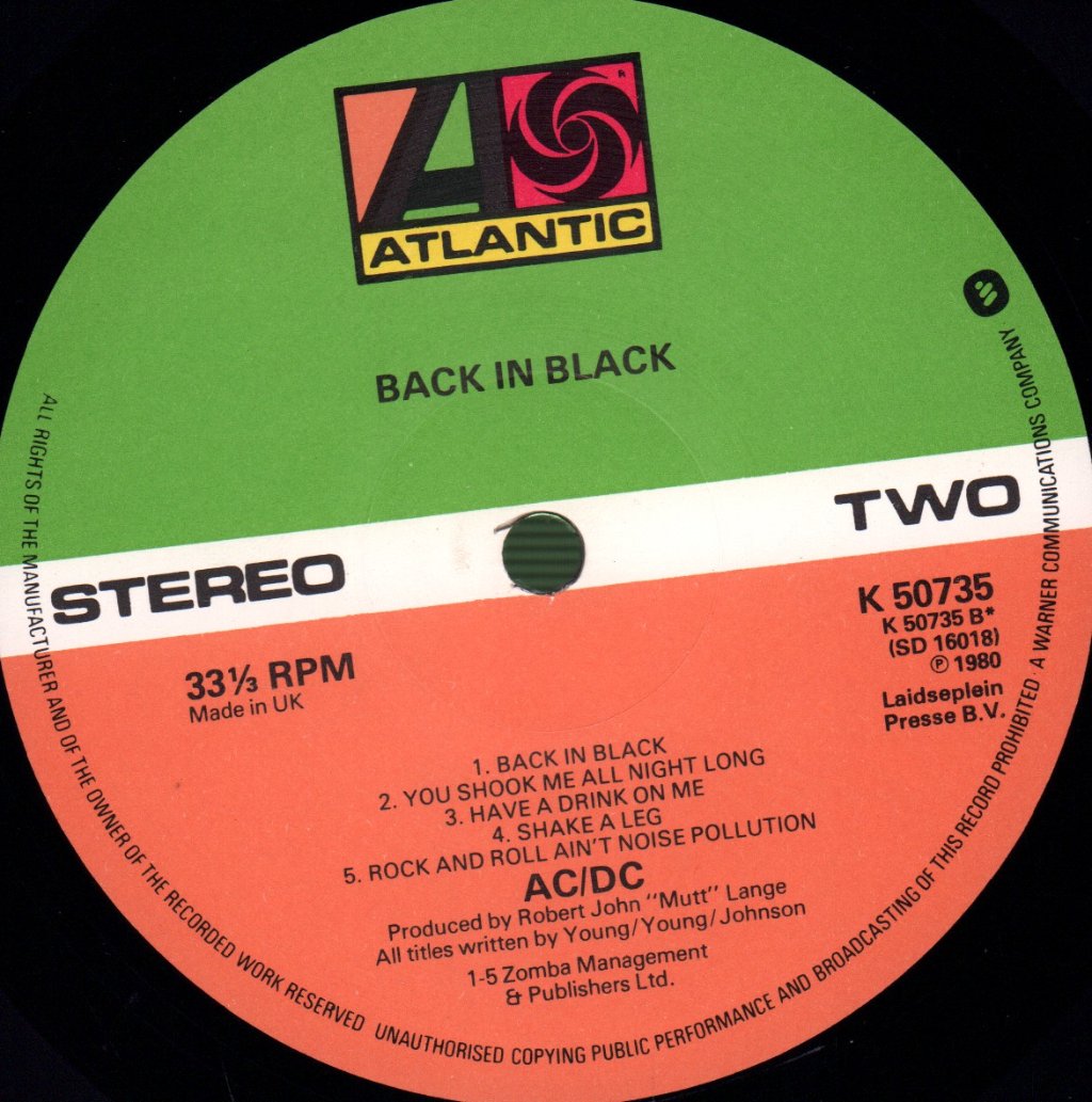 AC/DC - Back In Black - Lp