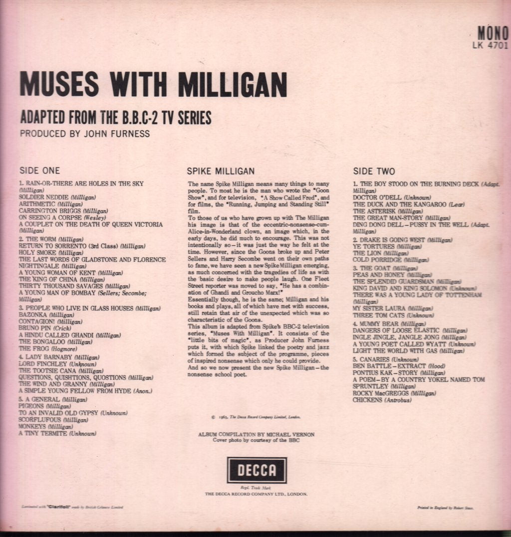 Spike Milligan - Musus With Milligan - Lp