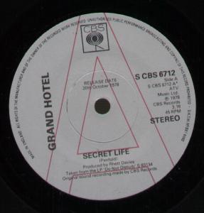 Grand Hotel - Secret Life - 7 Inch