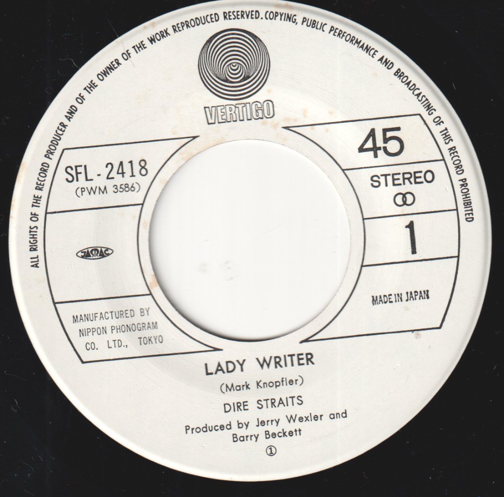 Dire Straits - Lady Writer - 7 Inch