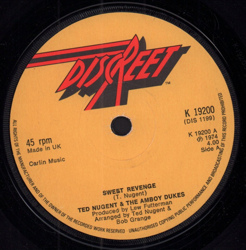 Ted Nugent - Sweet Revenge - 7 Inch