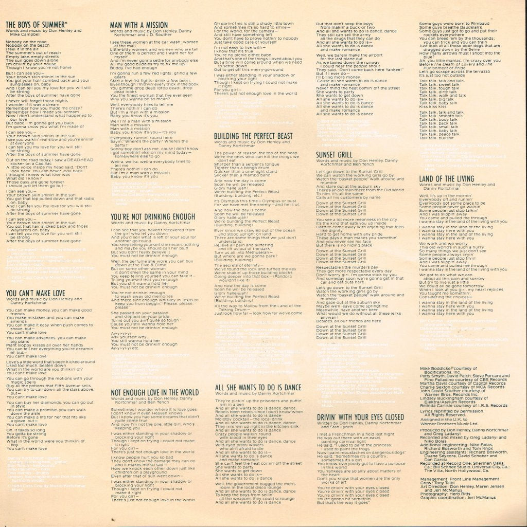 Don Henley - Building The Perfect Beast - Lp
