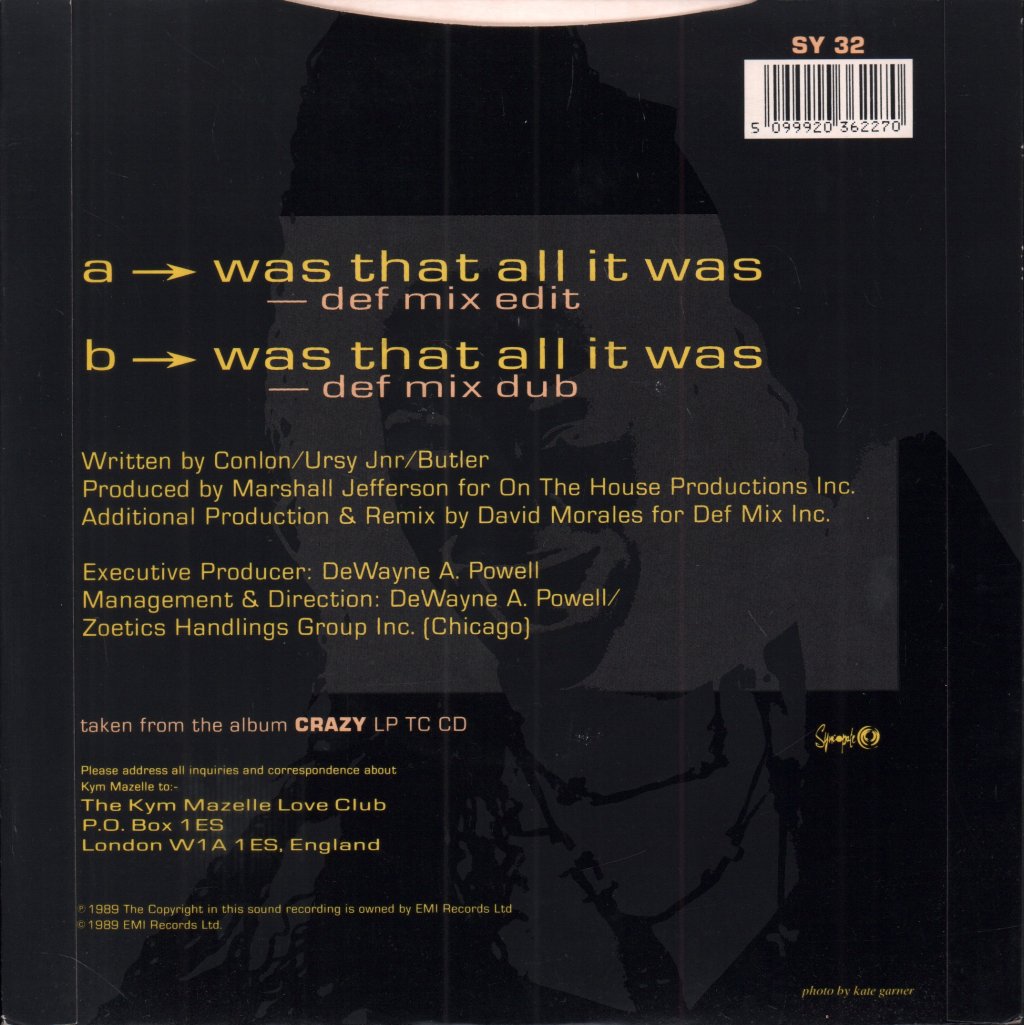 Kym Mazelle - Was That All It Was - 7 Inch