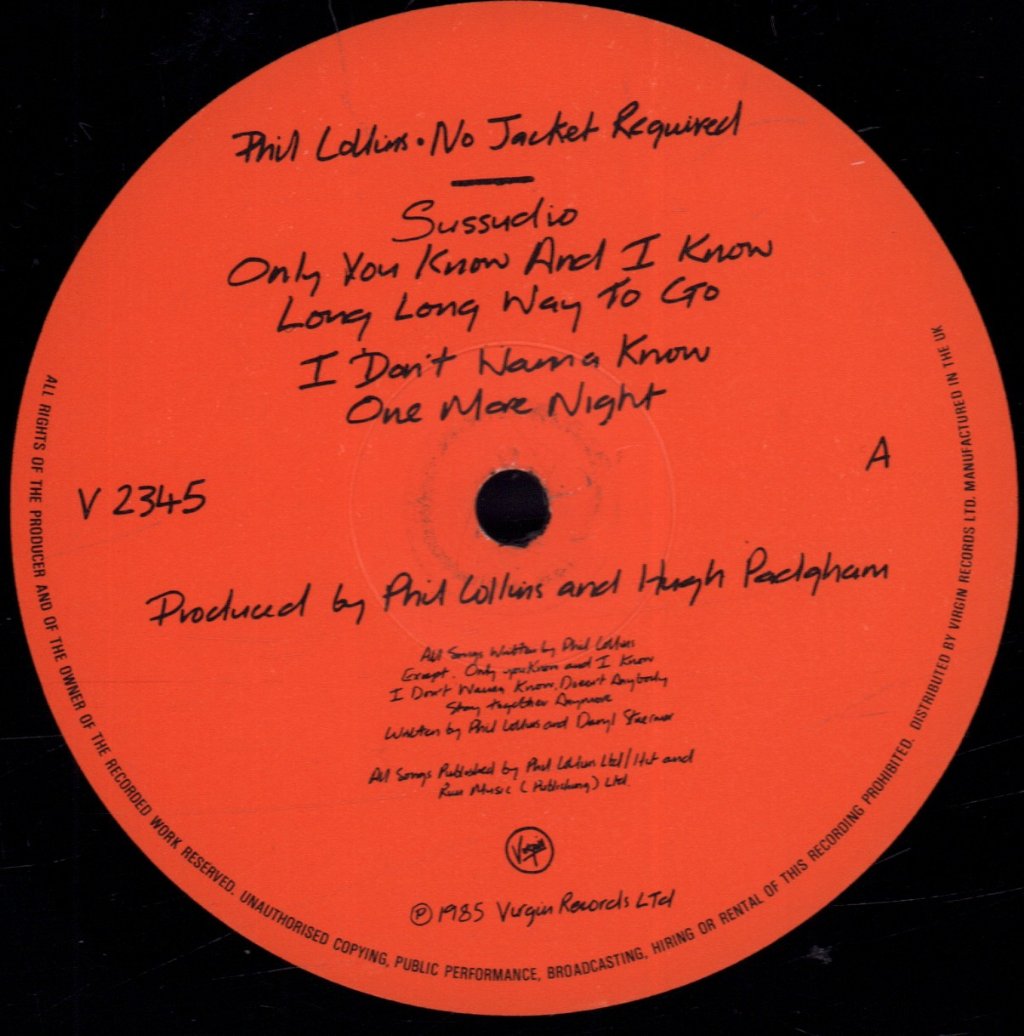 Phil Collins - No Jacket Required - Lp