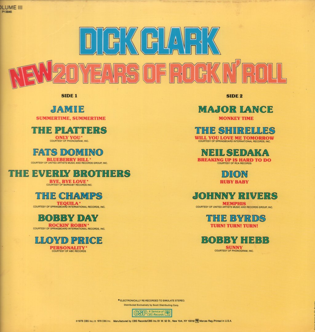 Various Artists - Dick Clark New 20 Years Of Rock N Roll - Lp