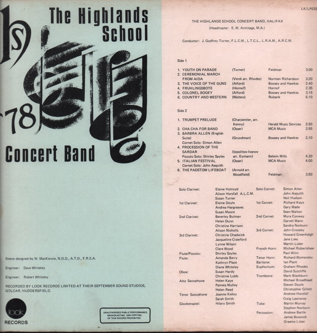 Highlands School Concert Band - Highlands School Concert Band - Lp