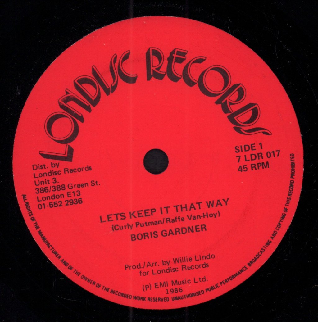 Boris Gardner - Let's Keep It That Way - 7 Inch