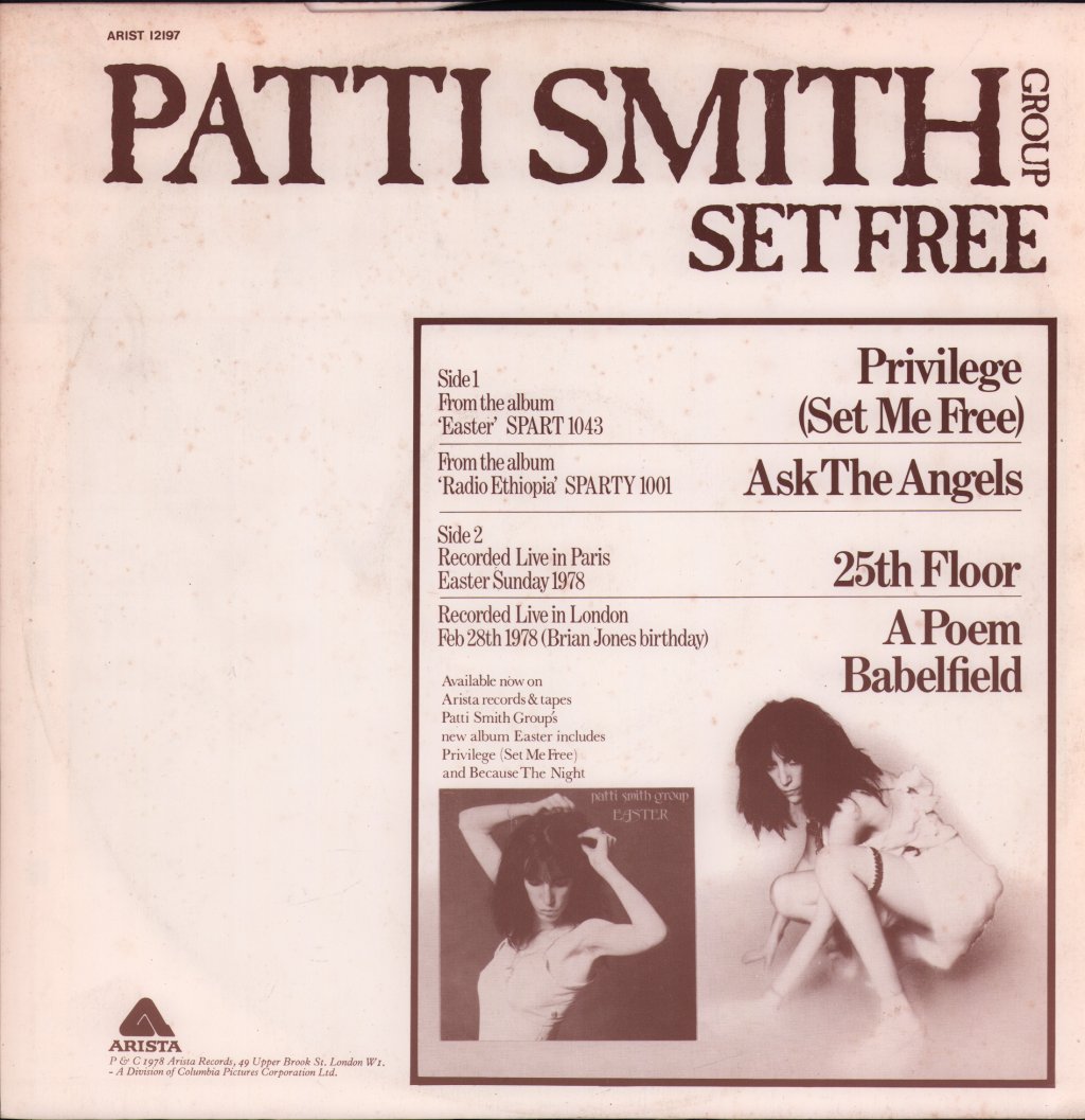 Patti Smith Group - Set Free - 12 Inch