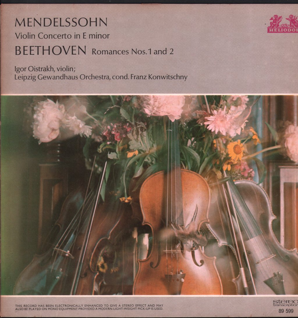 Igor Oistrakh / Leipzig Gewandhaus Orchestra / Franz Konwitschny - Mendelssohn - Violin Concerto In E Minor / Beethoven - Romances Nos. 1 And 2 - Lp